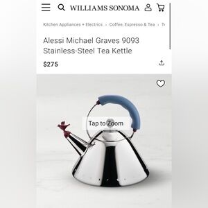 Alessi Michael Graves 9093 Stainless-Steel Tea Kettle